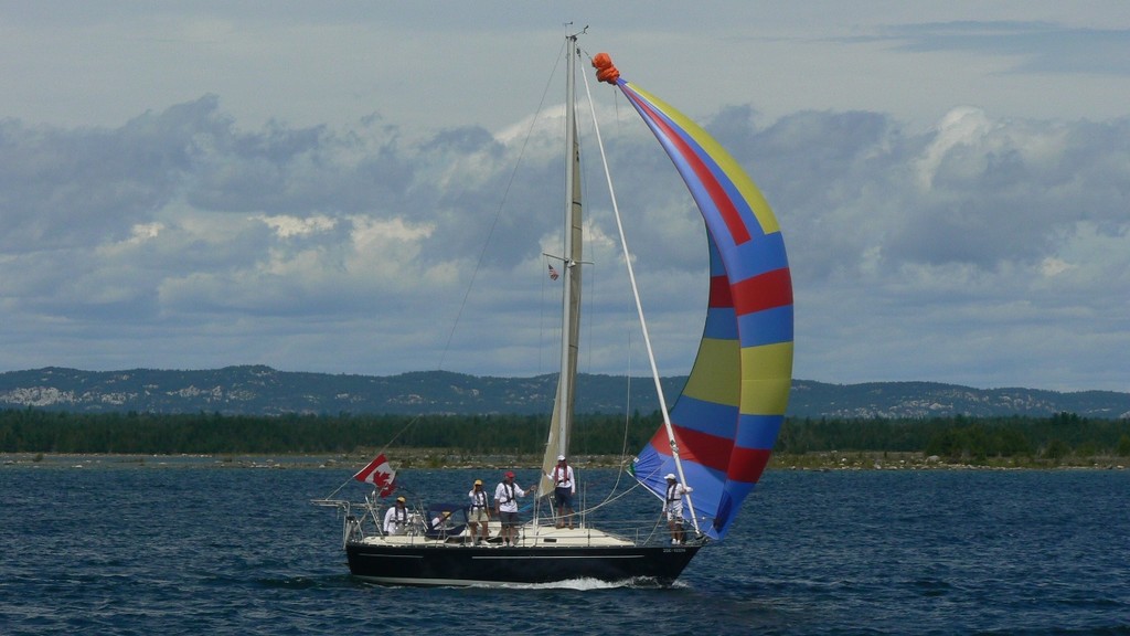 Azzurro with the La Cloche Mountains in the background © Dave Naples